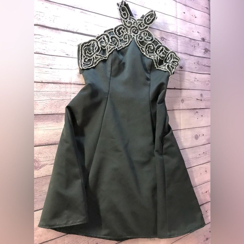 Vintage Blondie and Me 90's Whimisgoth Black Embellished Halter Neck Dress 10